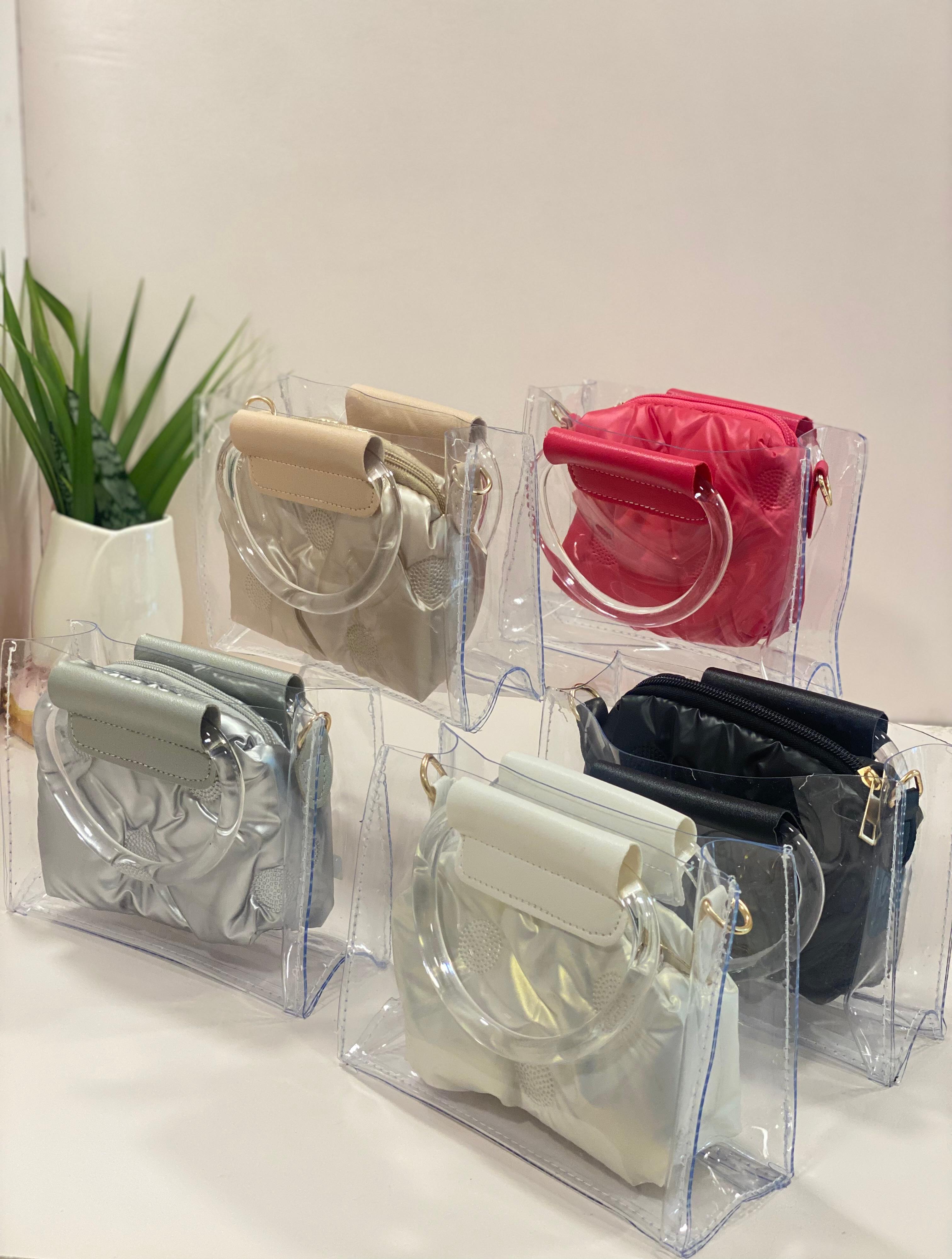 Mini Transparent Handbag with Inner Pouch & Sling