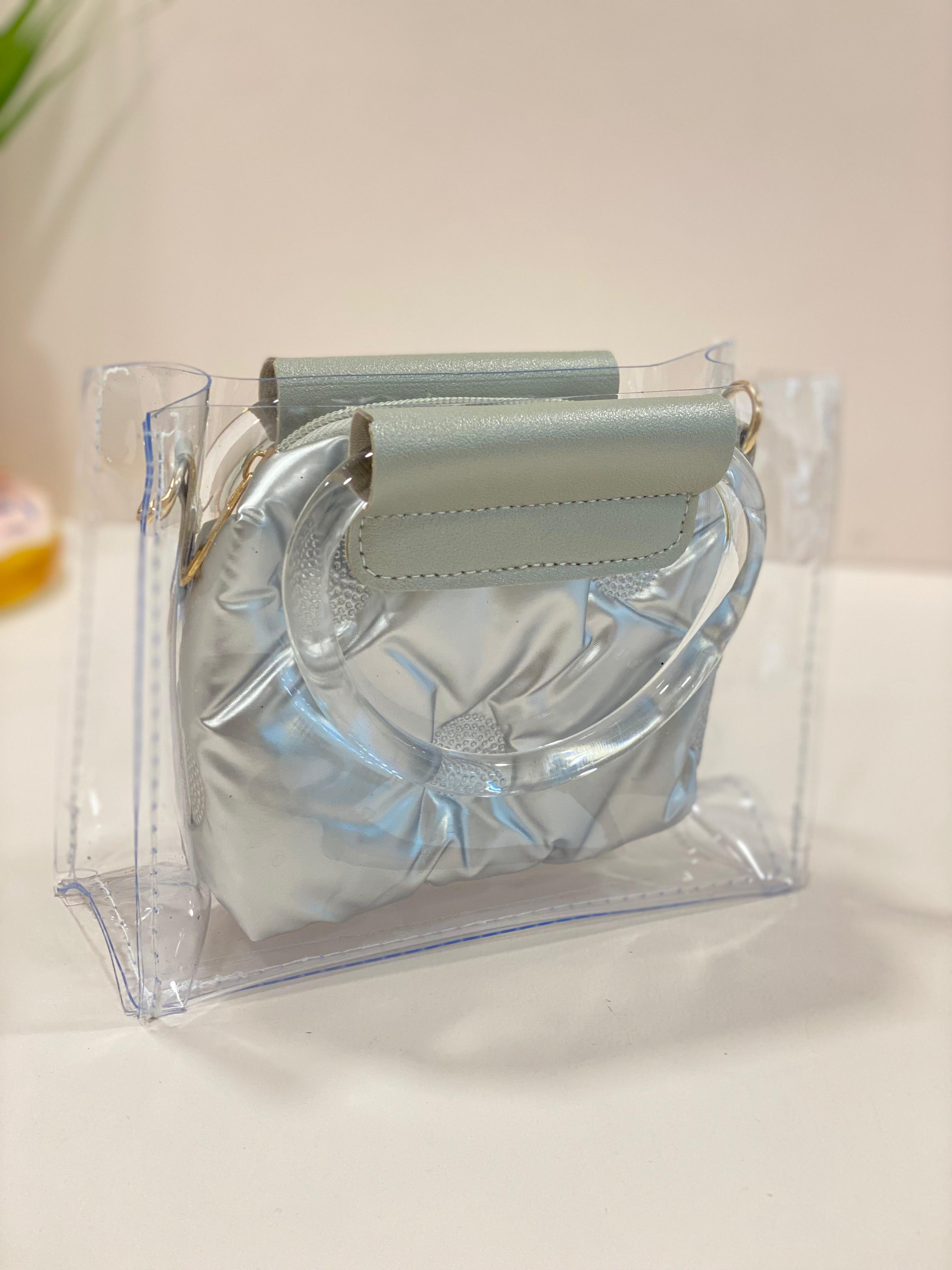 Mini Transparent Handbag with Inner Pouch & Sling