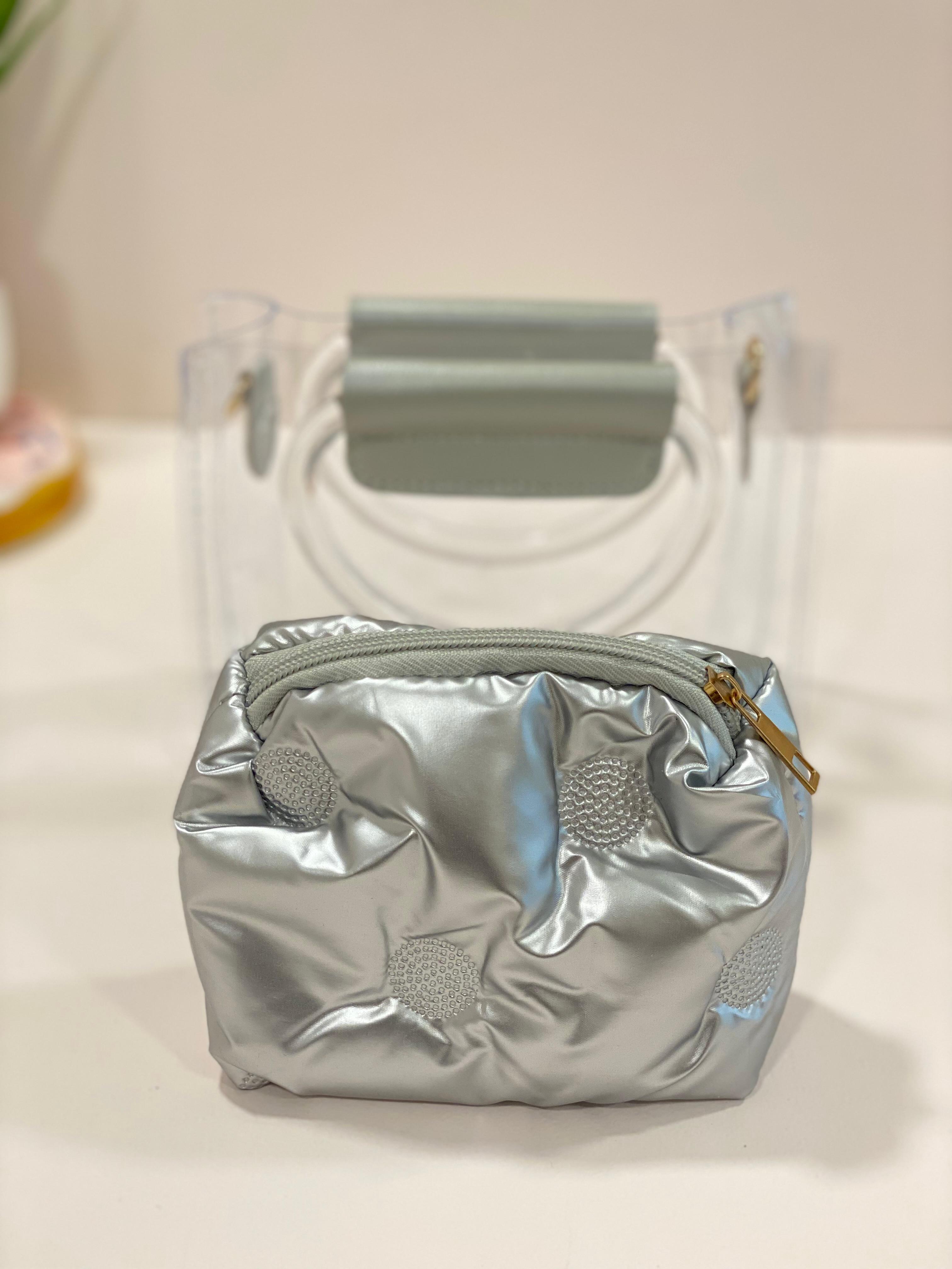 Mini Transparent Handbag with Inner Pouch & Sling