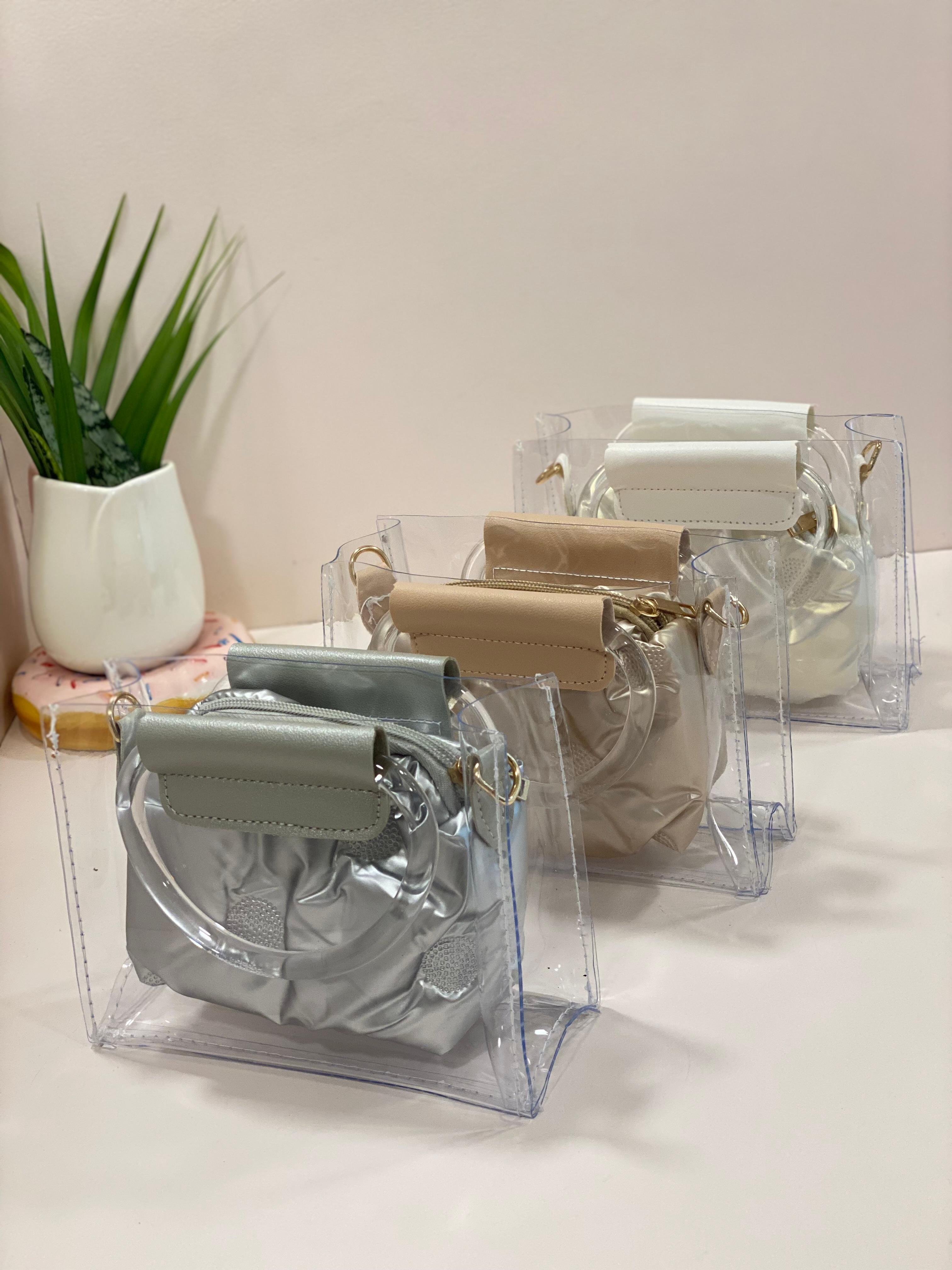 Mini Transparent Handbag with Inner Pouch & Sling