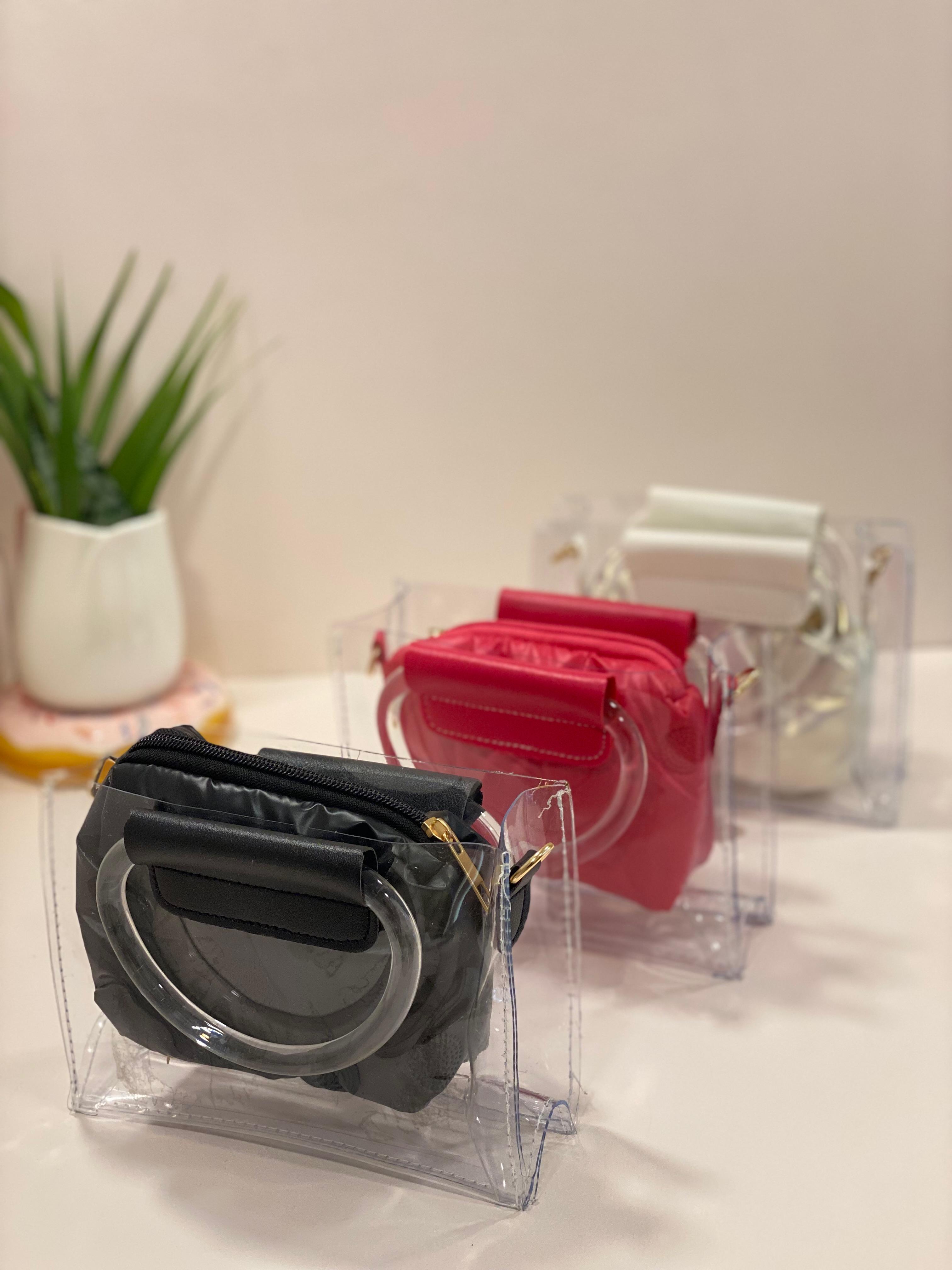 Mini Transparent Handbag with Inner Pouch & Sling