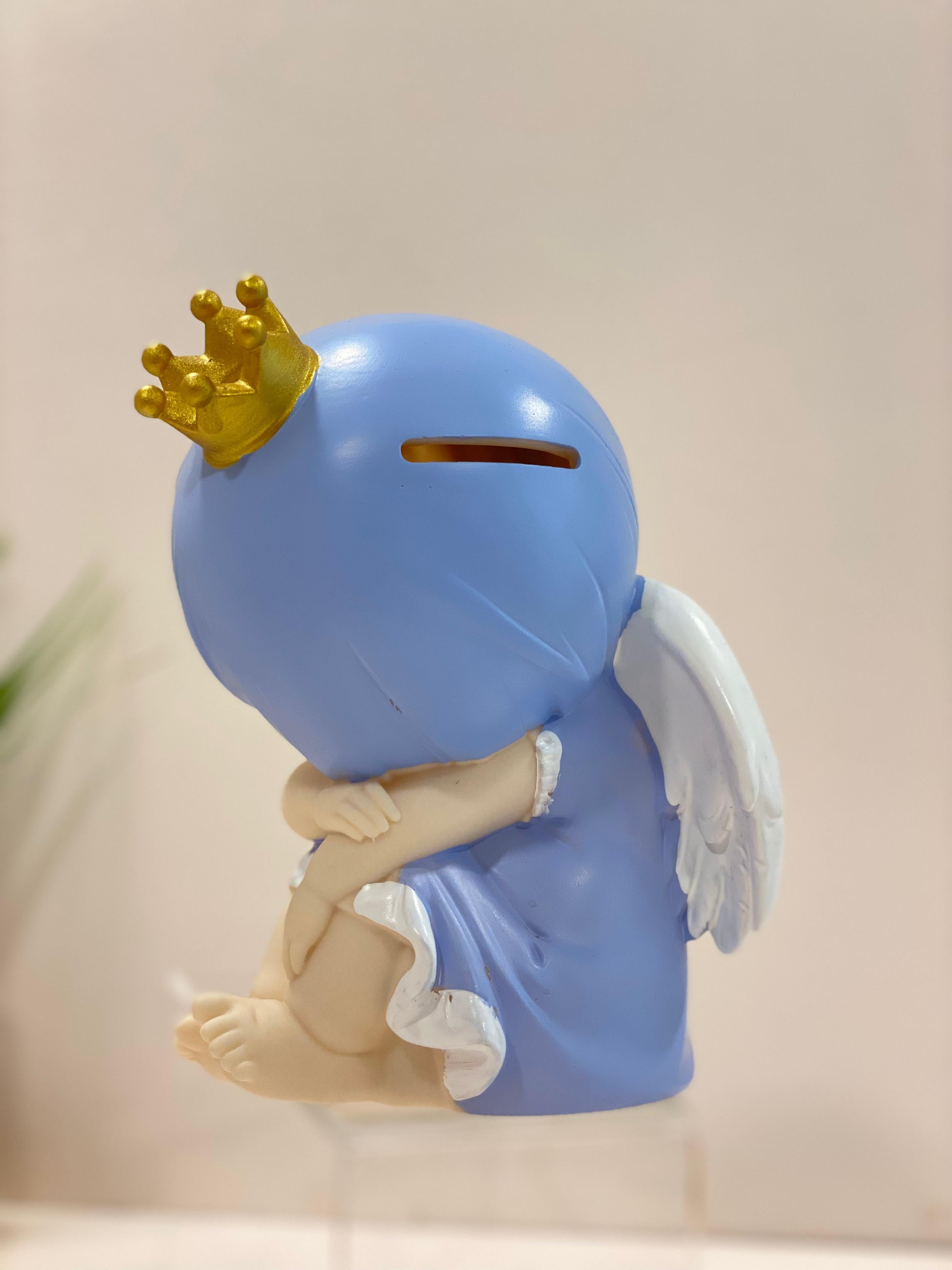 Cute Angel Coin Bank for Kids – Decorative Resin Piggy Bank | Baby Angel Money Saving Box
