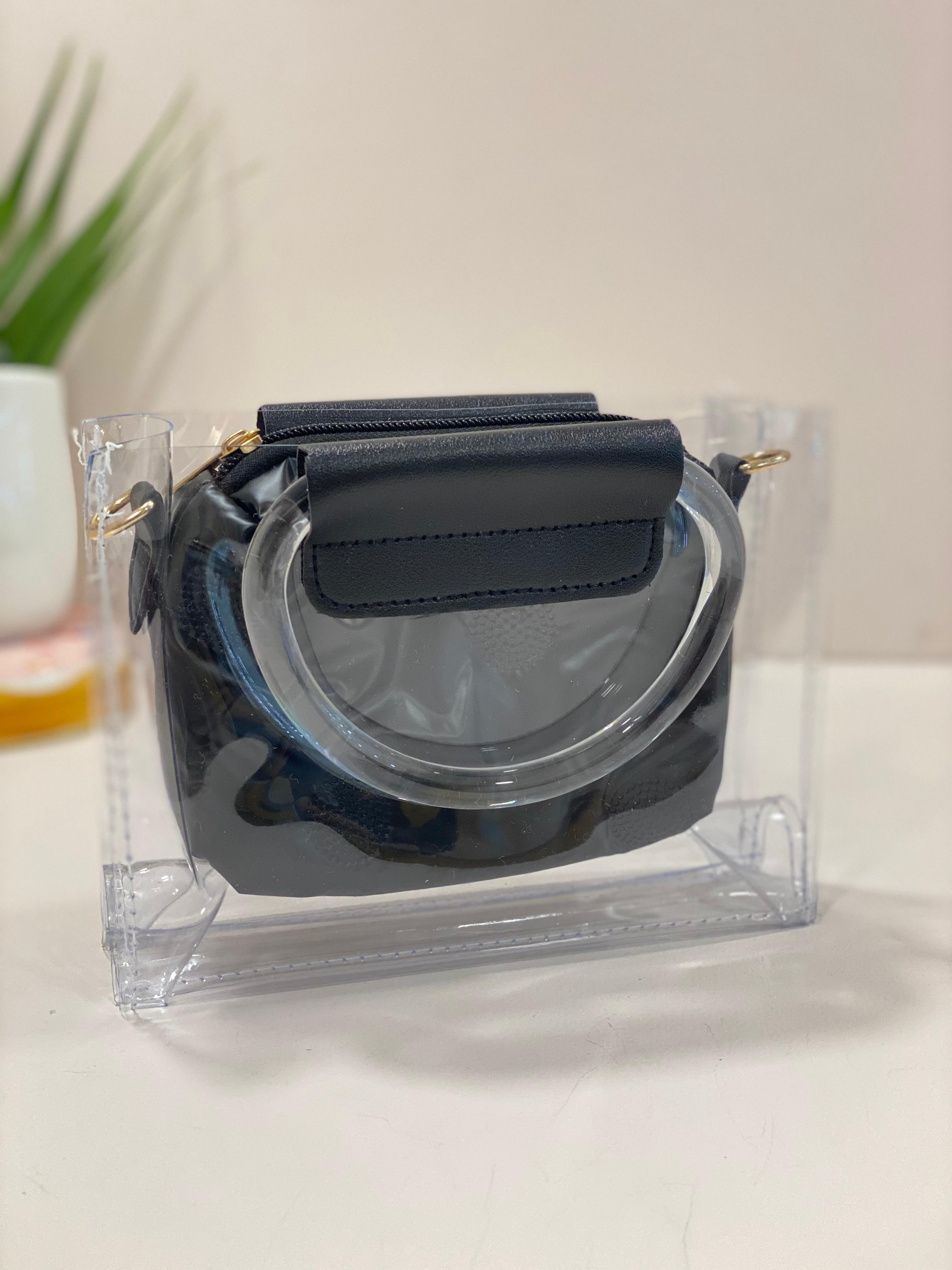 Mini Transparent Handbag with Inner Pouch & Sling