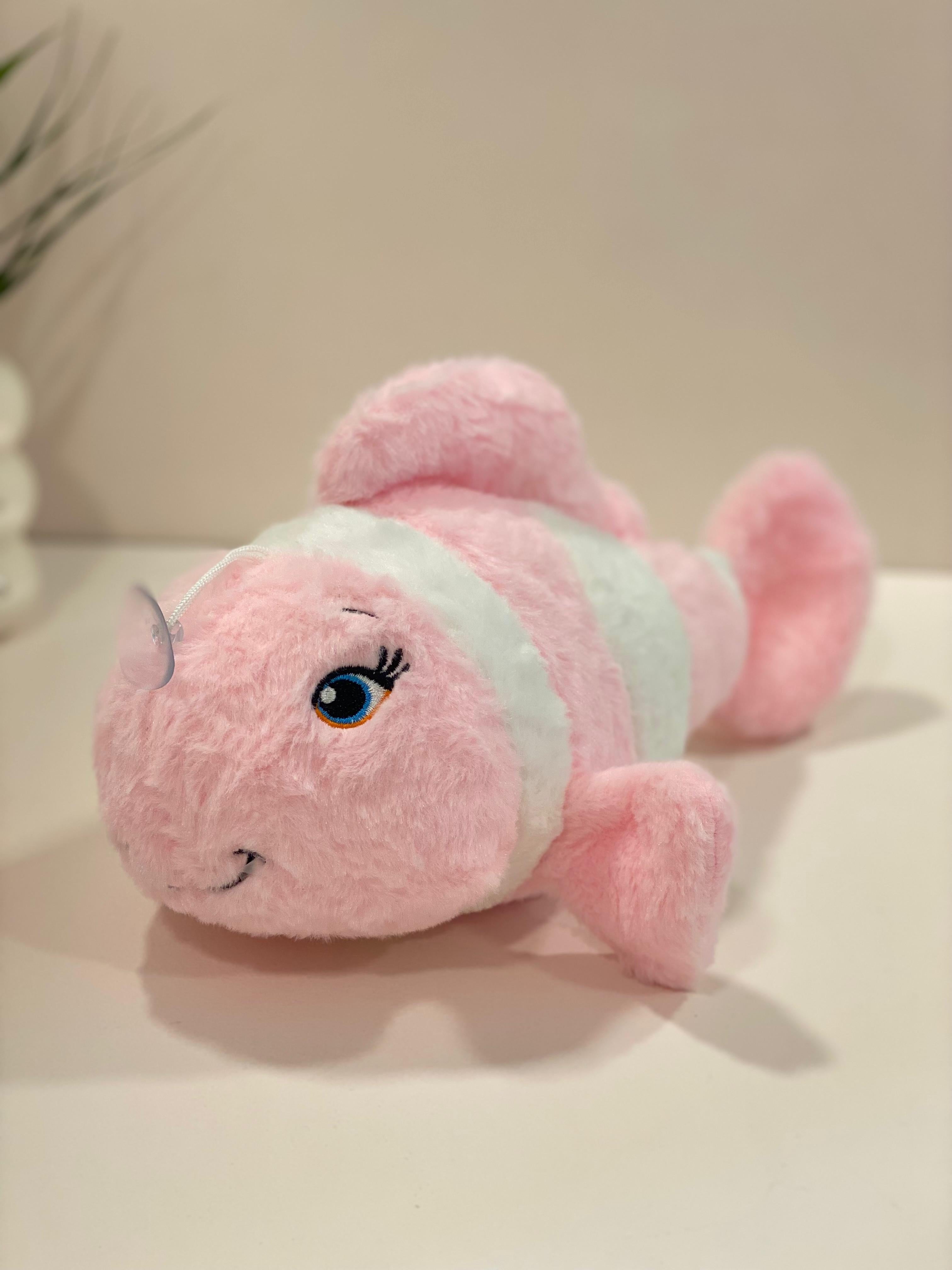 Cute Pink Clownfish Soft Toy – Plush Fish Stuffed Animal for Kids & Baby Room Decor