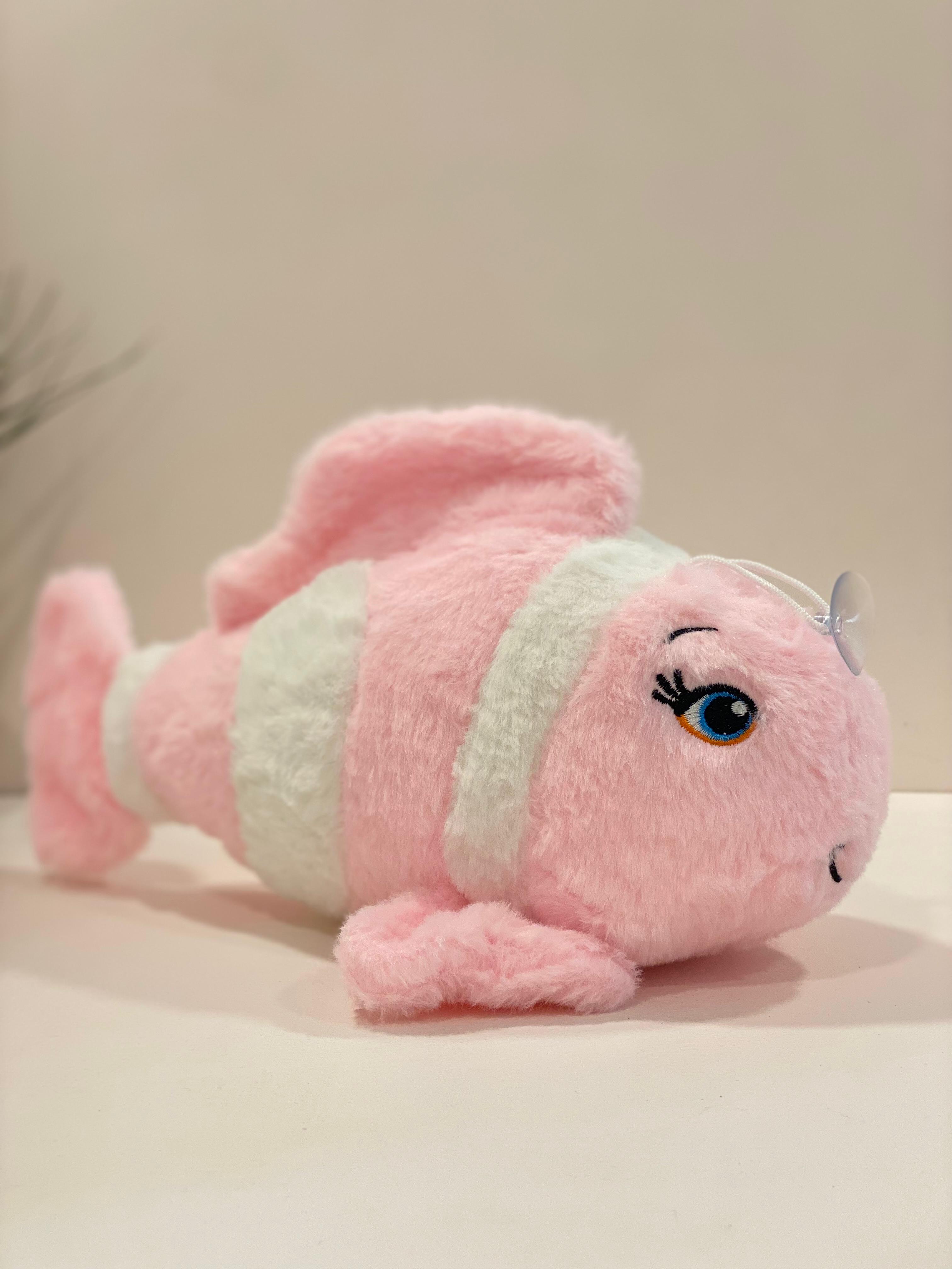 Cute Pink Clownfish Soft Toy – Plush Fish Stuffed Animal for Kids & Baby Room Decor