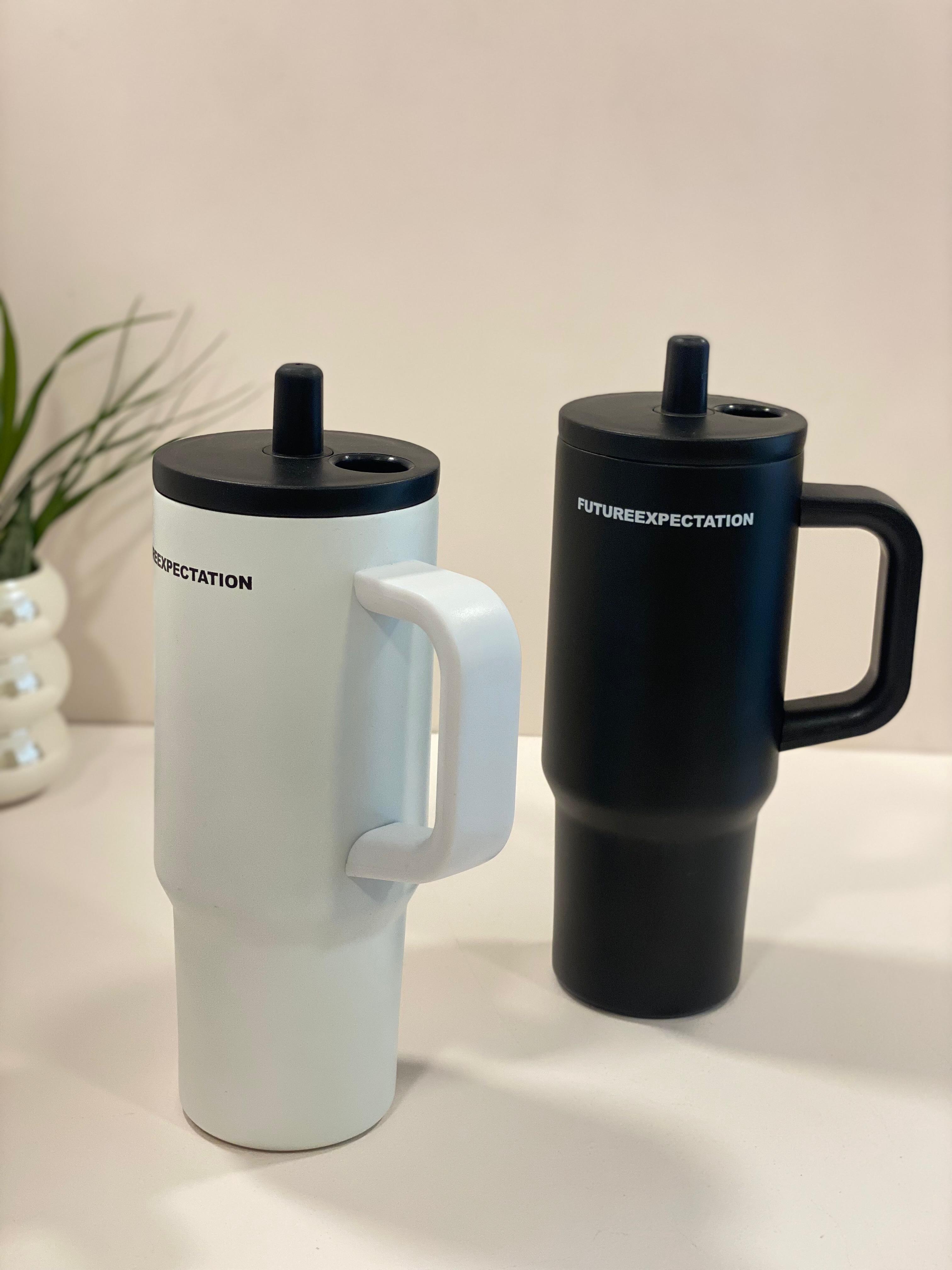 Future Expectation 30oz Stainless Steel Insulated Tumbler with Handle & Straw – Leakproof Travel Mug