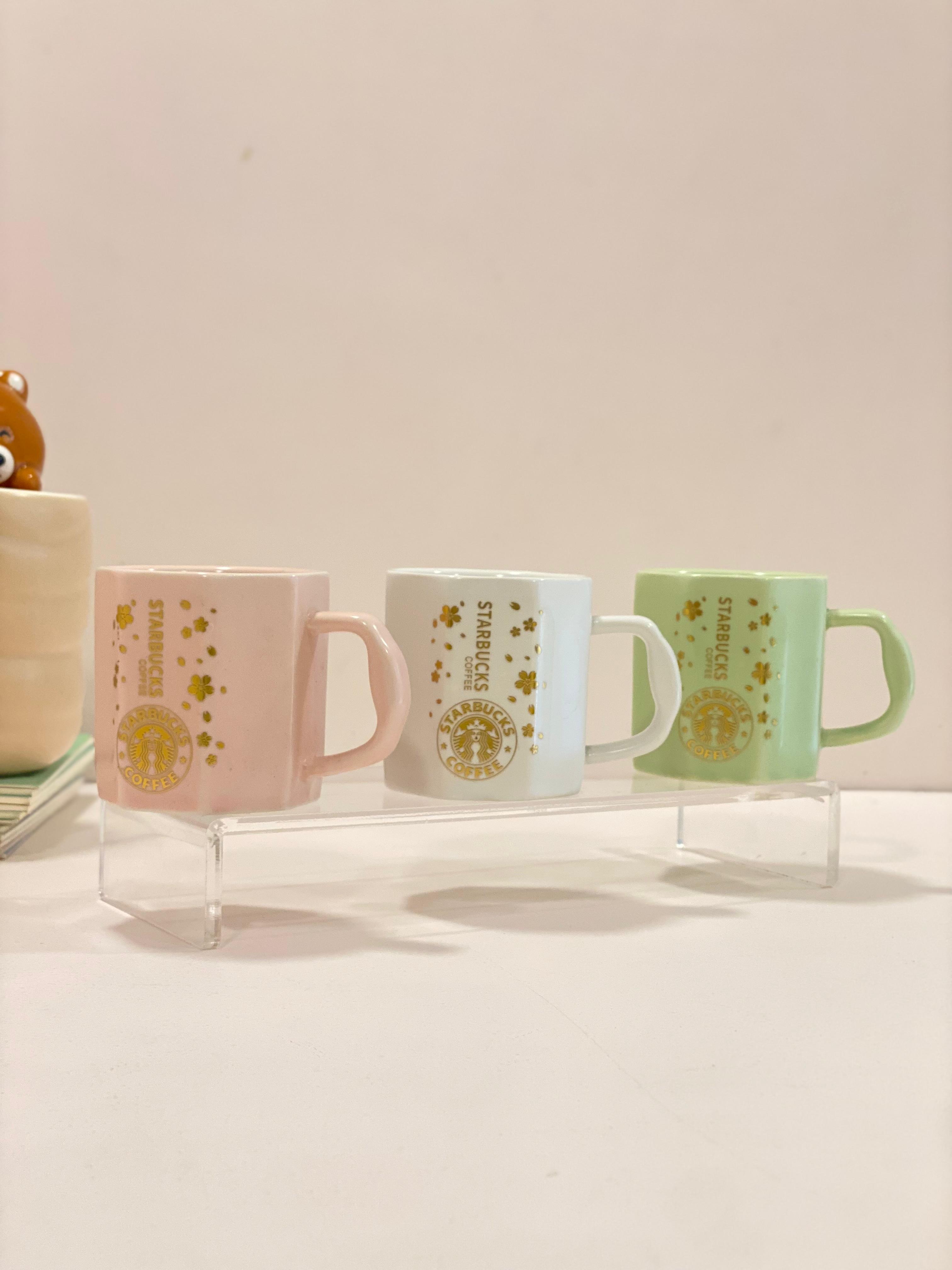 Pastel Inspired Ceramic Coffee Mug – Cute Mini Latte Mug with Gold Floral Design | Aesthetic Tea & Coffee Cup