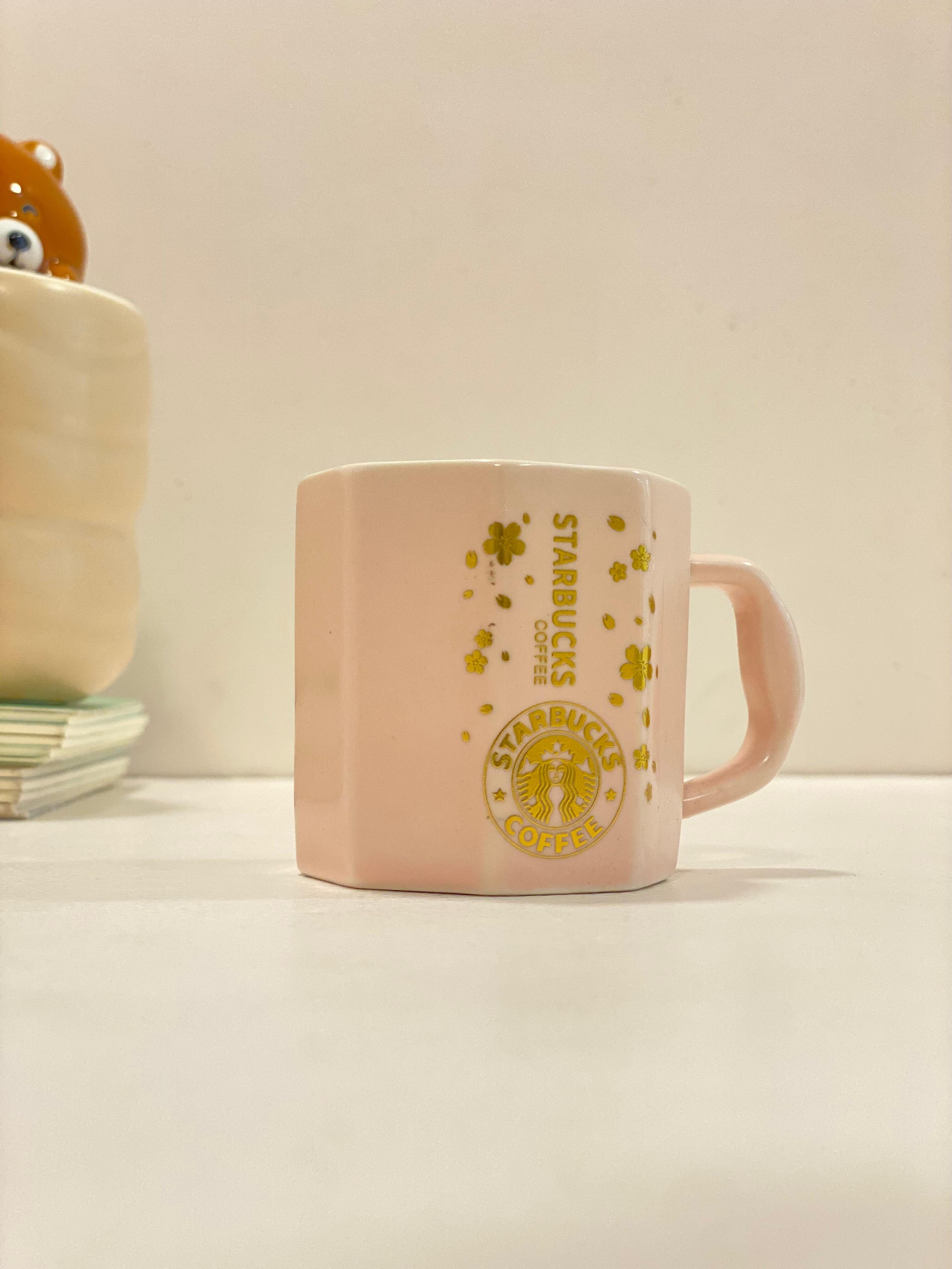 Pastel Inspired Ceramic Coffee Mug – Cute Mini Latte Mug with Gold Floral Design | Aesthetic Tea & Coffee Cup