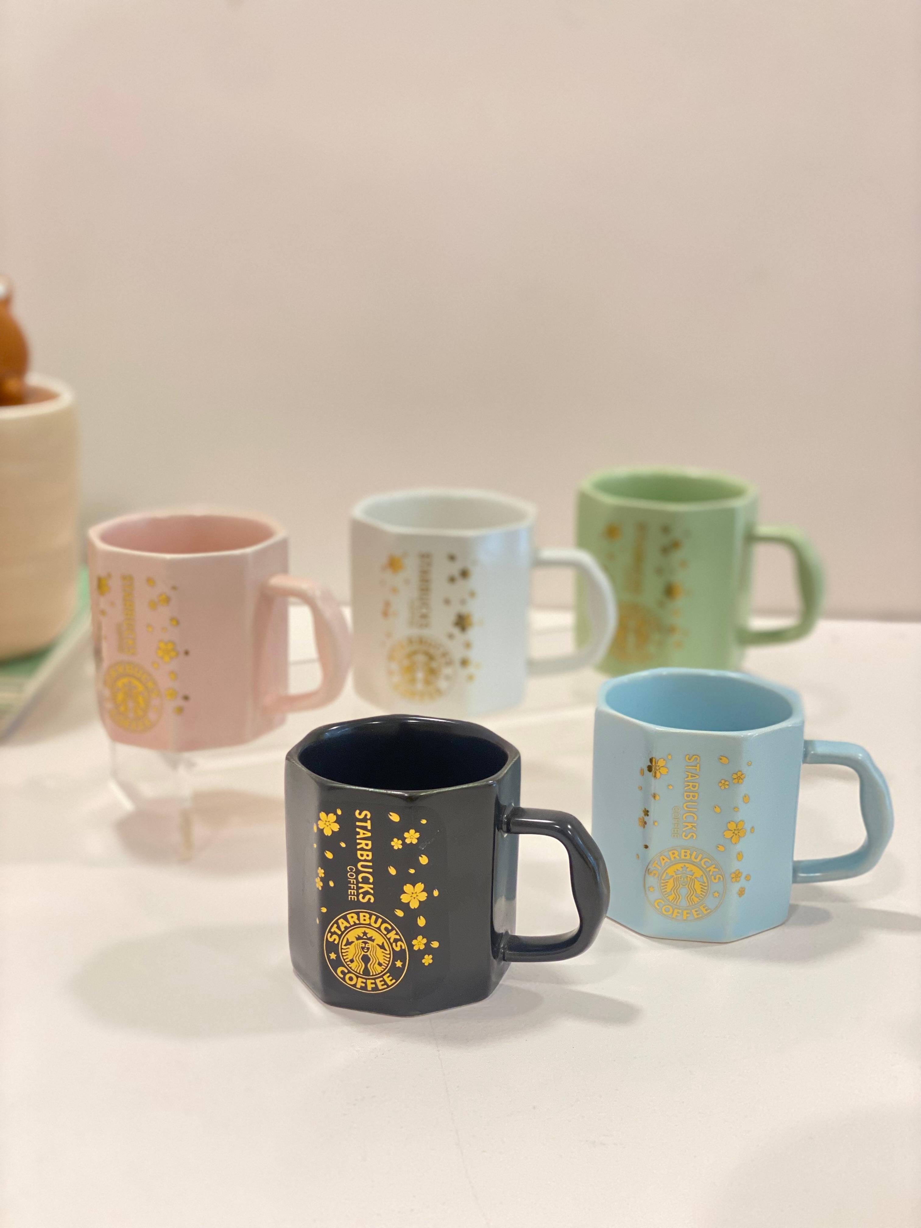 Pastel Inspired Ceramic Coffee Mug – Cute Mini Latte Mug with Gold Floral Design | Aesthetic Tea & Coffee Cup