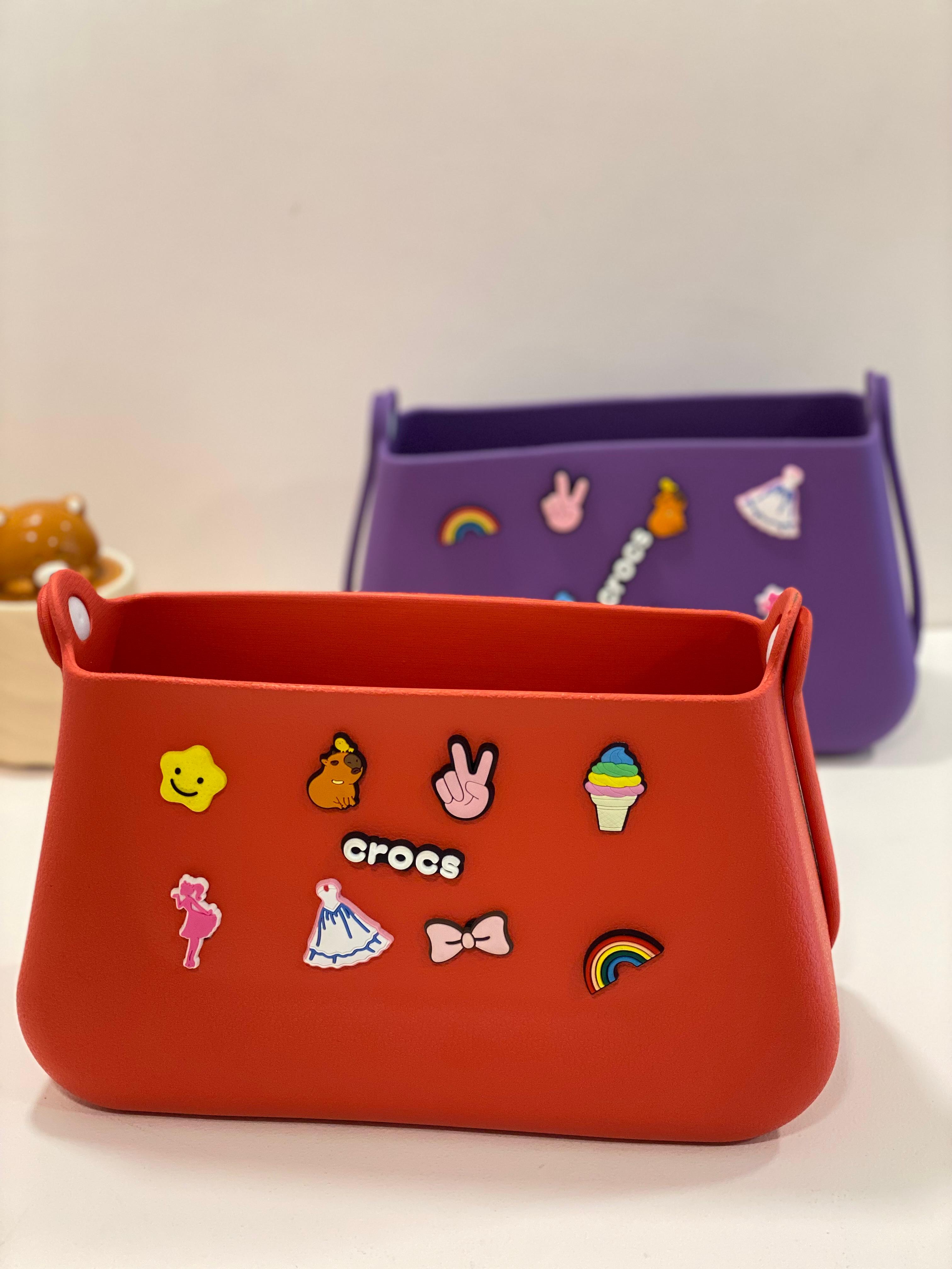 Cute Charm Shoulder Bag | Aesthetic Mini Rubber Shoulder Handbag with Decorative Charms | Waterproof Trendy Bag for Kids & Women