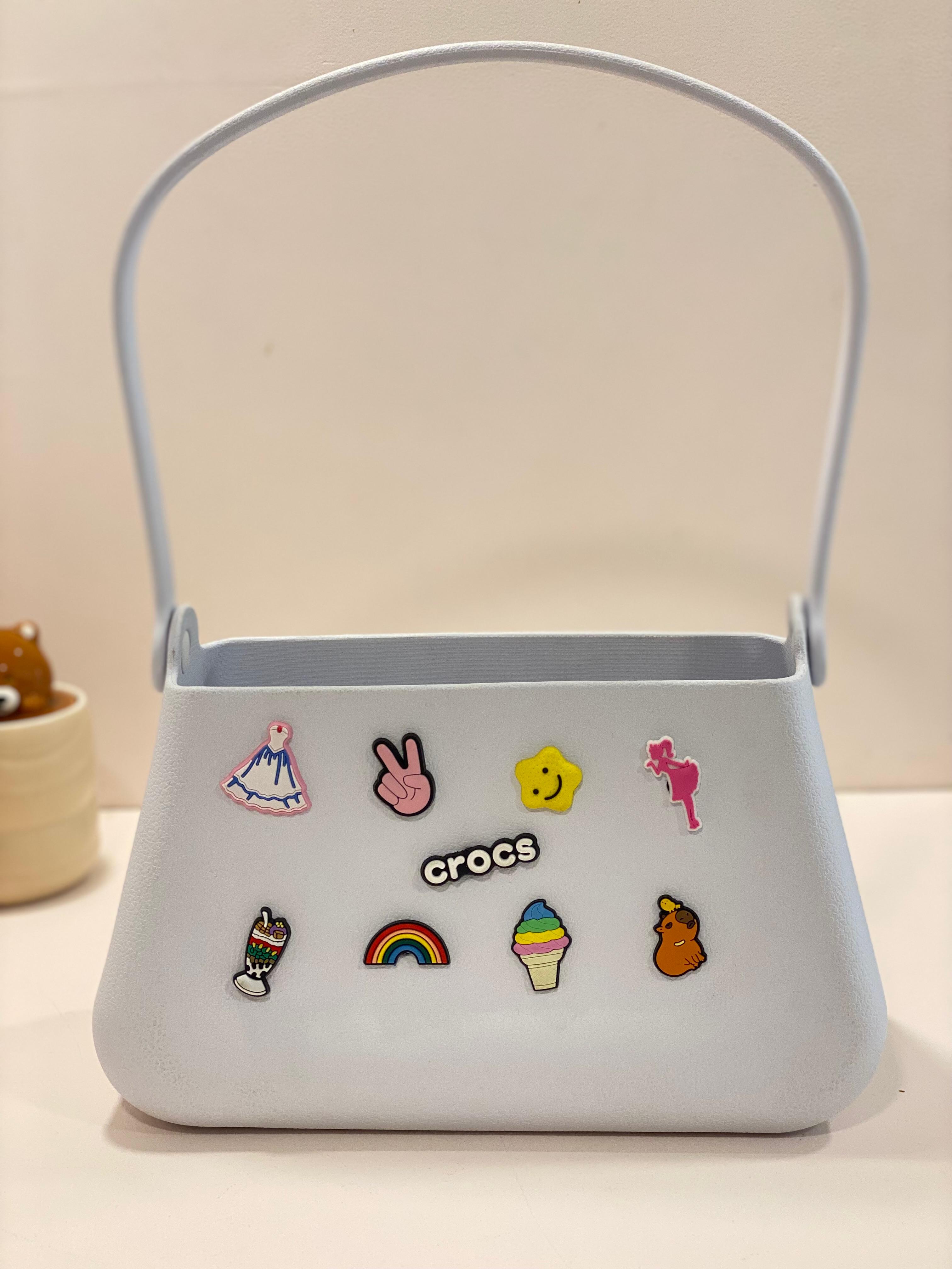 Cute Charm Shoulder Bag | Aesthetic Mini Rubber Shoulder Handbag with Decorative Charms | Waterproof Trendy Bag for Kids & Women