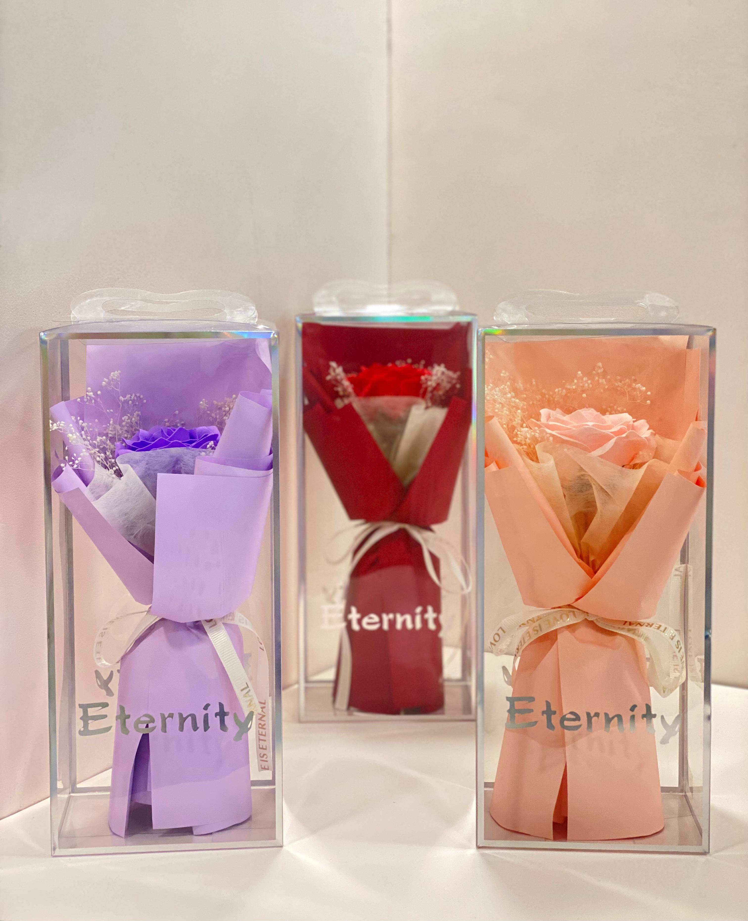 Eternity Rose Bouquet Gift Box – Luxury Artificial Flower Bouquet in Display Case | Romantic Gift for Birthday, Anniversary & Special Occasions