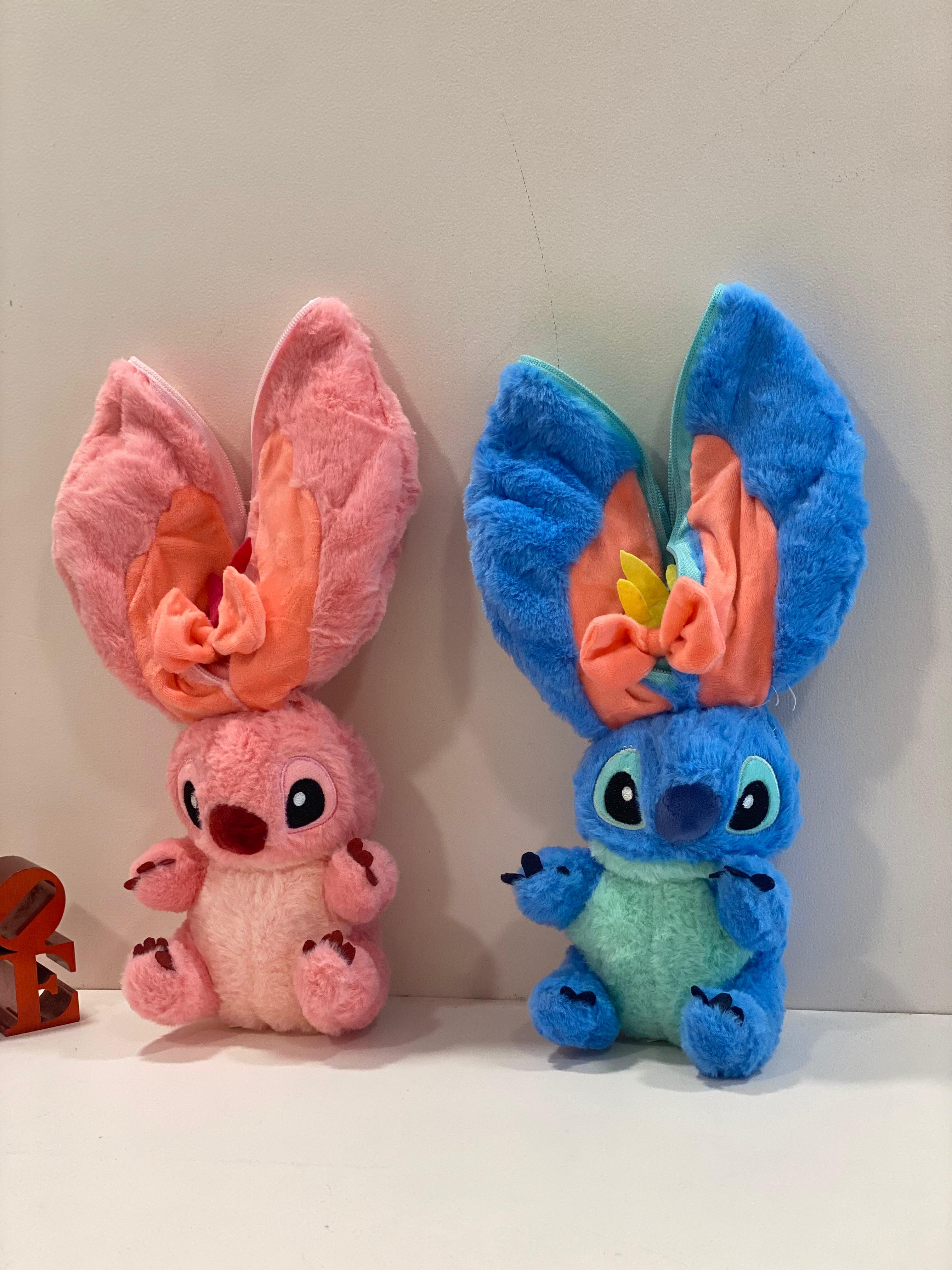 Stitch 2-in-1 Openable Plush Toy – Cute Transforming Stitch Stuffed Toy with Zipper | Soft Cartoon Plush Doll (Pink & Blue)