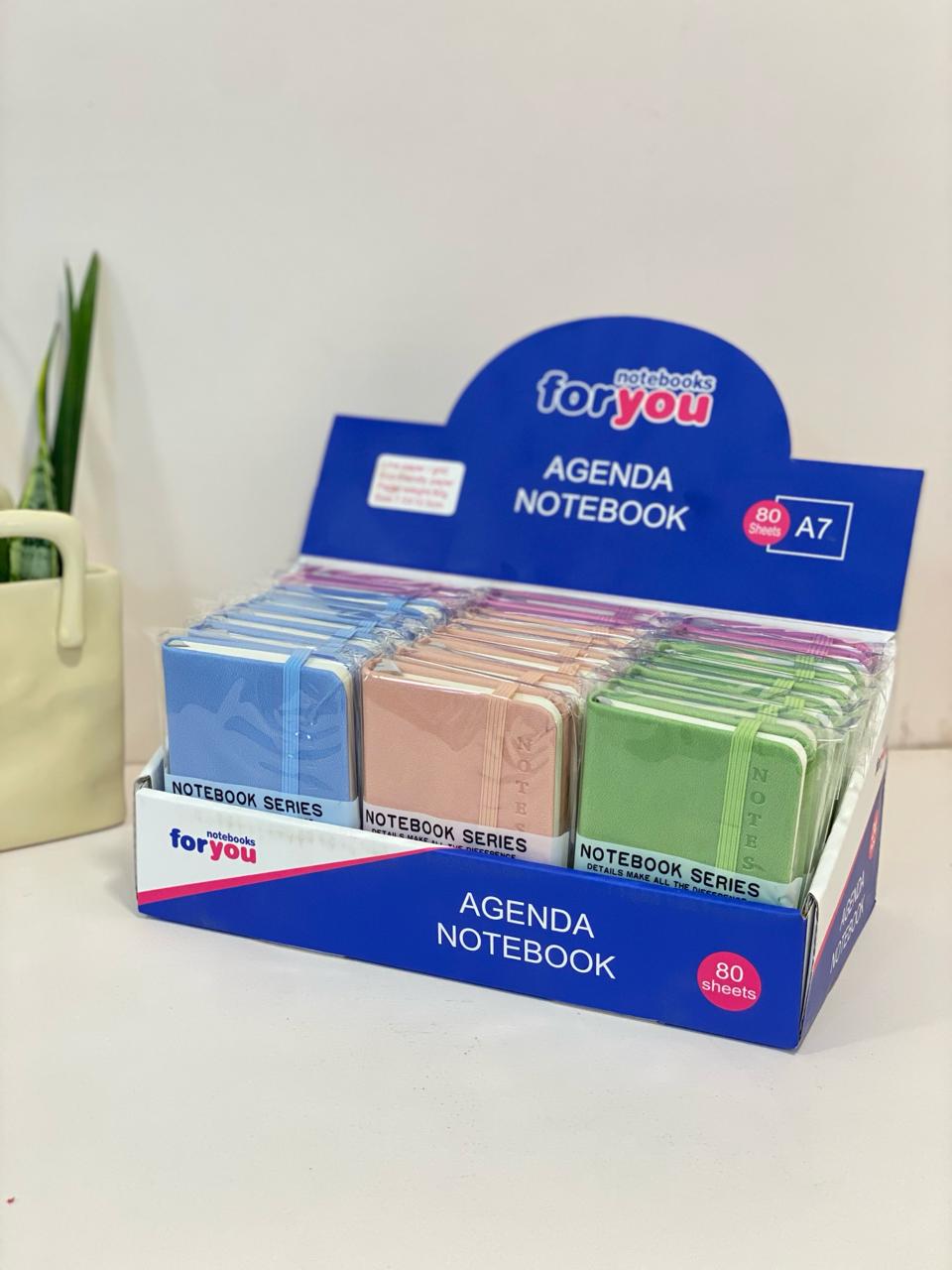Pastel Faux-Leather Agenda Mini Notebook