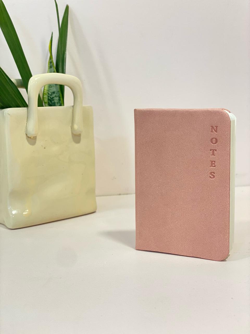 Pastel Faux-Leather Agenda Mini Notebook
