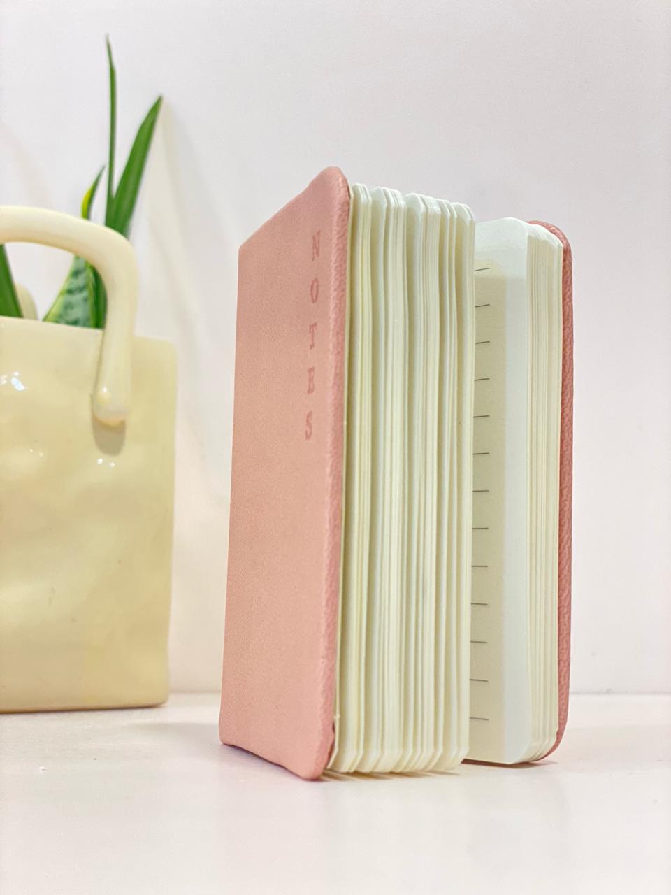 Pastel Faux-Leather Agenda Mini Notebook