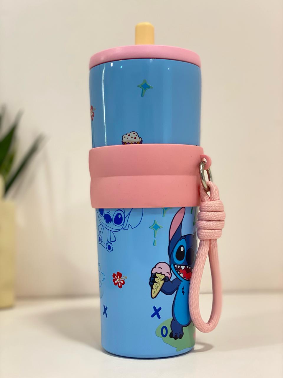 Sky Blue Character Insulated Straw Flask