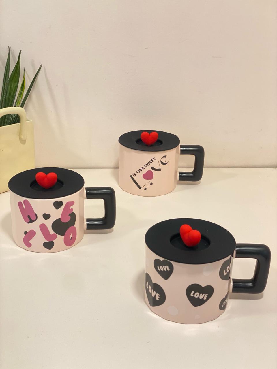 Pastel Pink Block-Handle Ceramic Mug