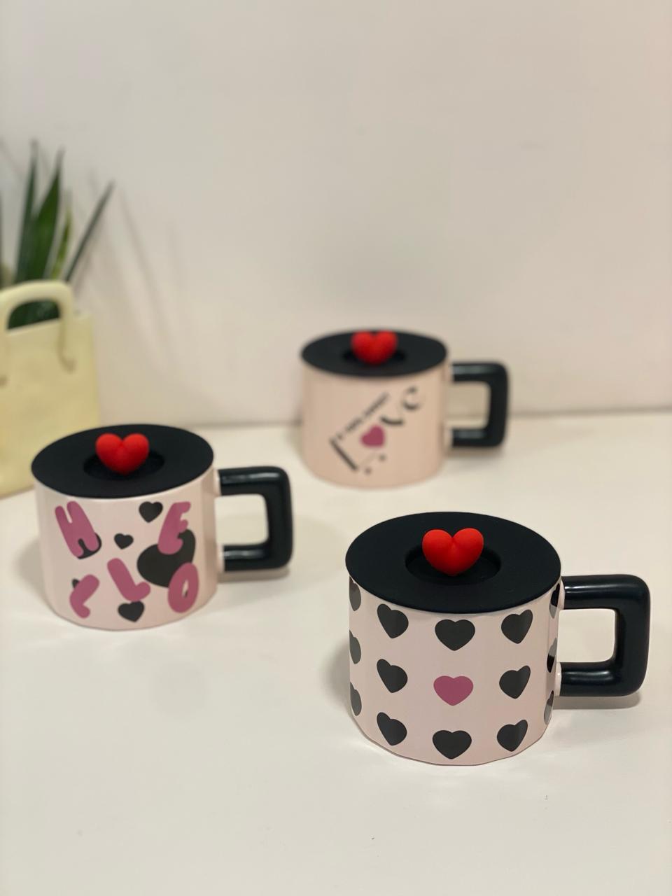 Pastel Pink Block-Handle Ceramic Mug