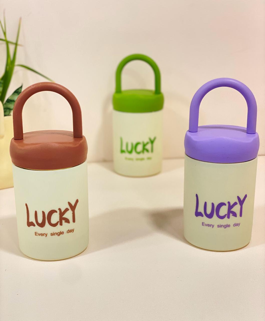 Minimalist "Lucky" Frosted Glass Water Bottle