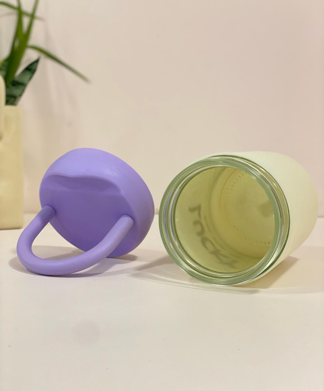 Minimalist "Lucky" Frosted Glass Water Bottle