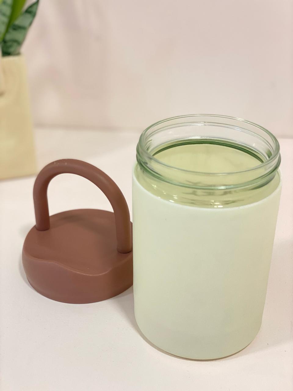 Minimalist "Lucky" Frosted Glass Water Bottle