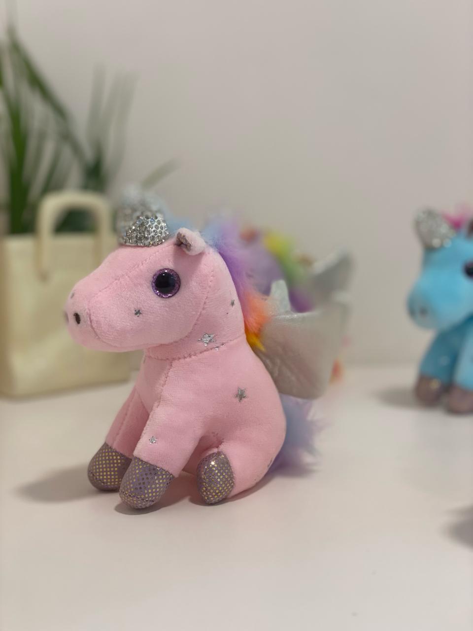 Celestial Rhinestone Pegasus Unicorn Plush Keychain