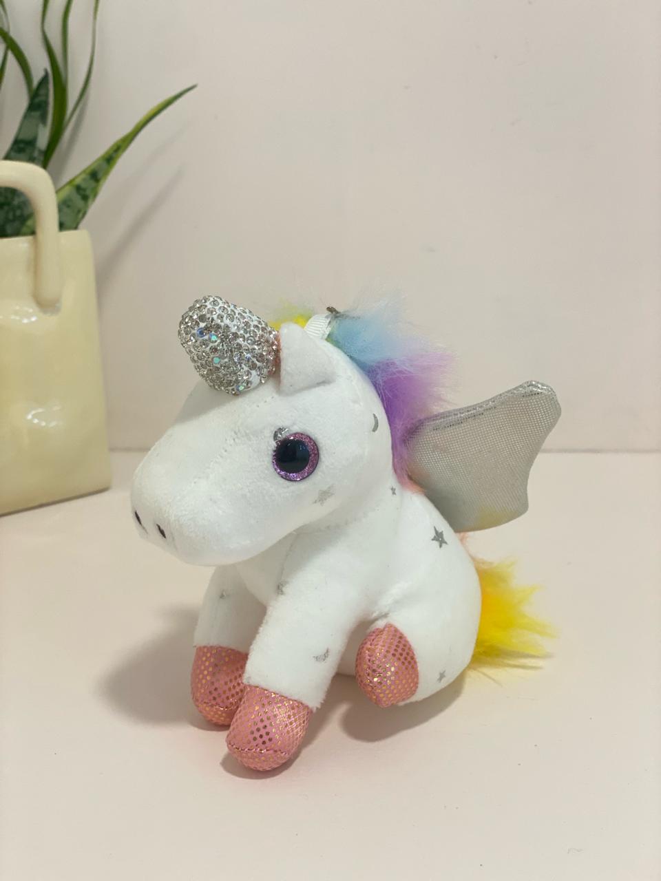 Celestial Rhinestone Pegasus Unicorn Plush Keychain