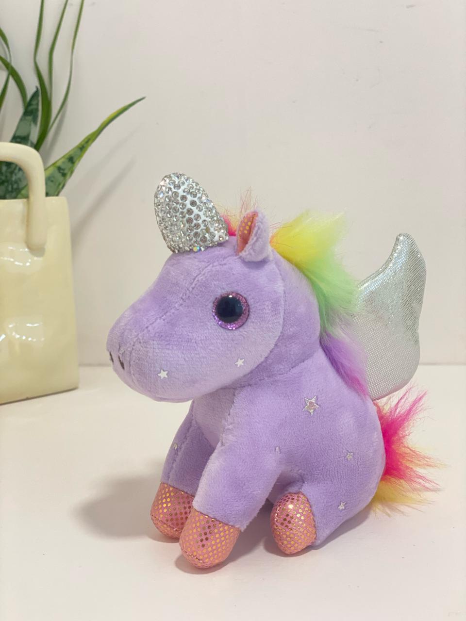 Celestial Rhinestone Pegasus Unicorn Plush Keychain