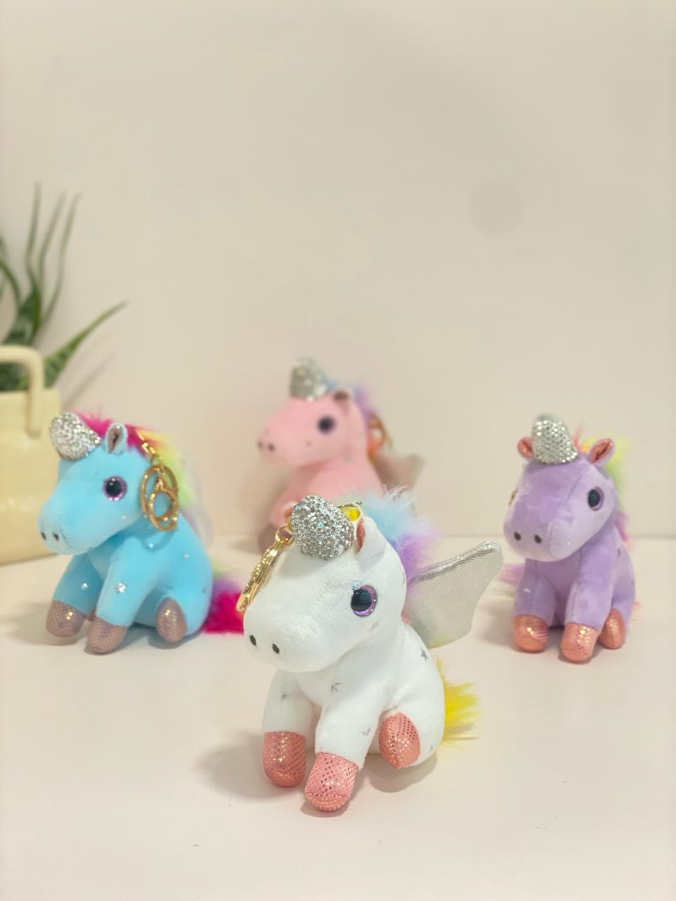 Celestial Rhinestone Pegasus Unicorn Plush Keychain