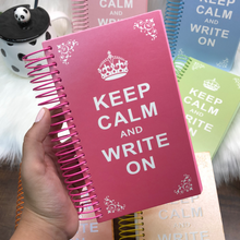 Load image into Gallery viewer, Keep calm and write on spiral diary
