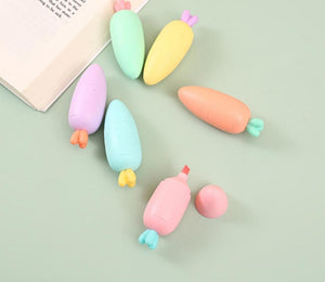 Set Of 6 Carrot Highlighters