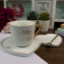 Load image into Gallery viewer, Love Cup with Heart Shaped Tray and Stirrer - Clearance Sale

