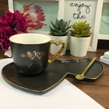Load image into Gallery viewer, Love Cup with Heart Shaped Tray and Stirrer - Clearance Sale
