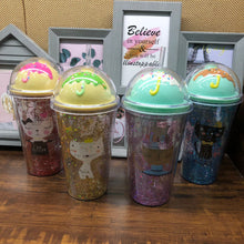 Load image into Gallery viewer, Kitty Glitter Sipper with Straw- Clearance Sale
