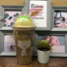 Load image into Gallery viewer, Kitty &amp; Panda Glitter Sipper with Straw
