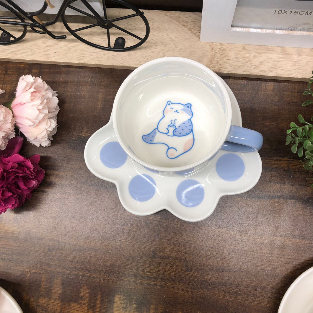 Kitty Paw Cup With Saucer- Clearance Sale
