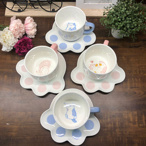 Kitty Paw Cup With Saucer- Clearance Sale