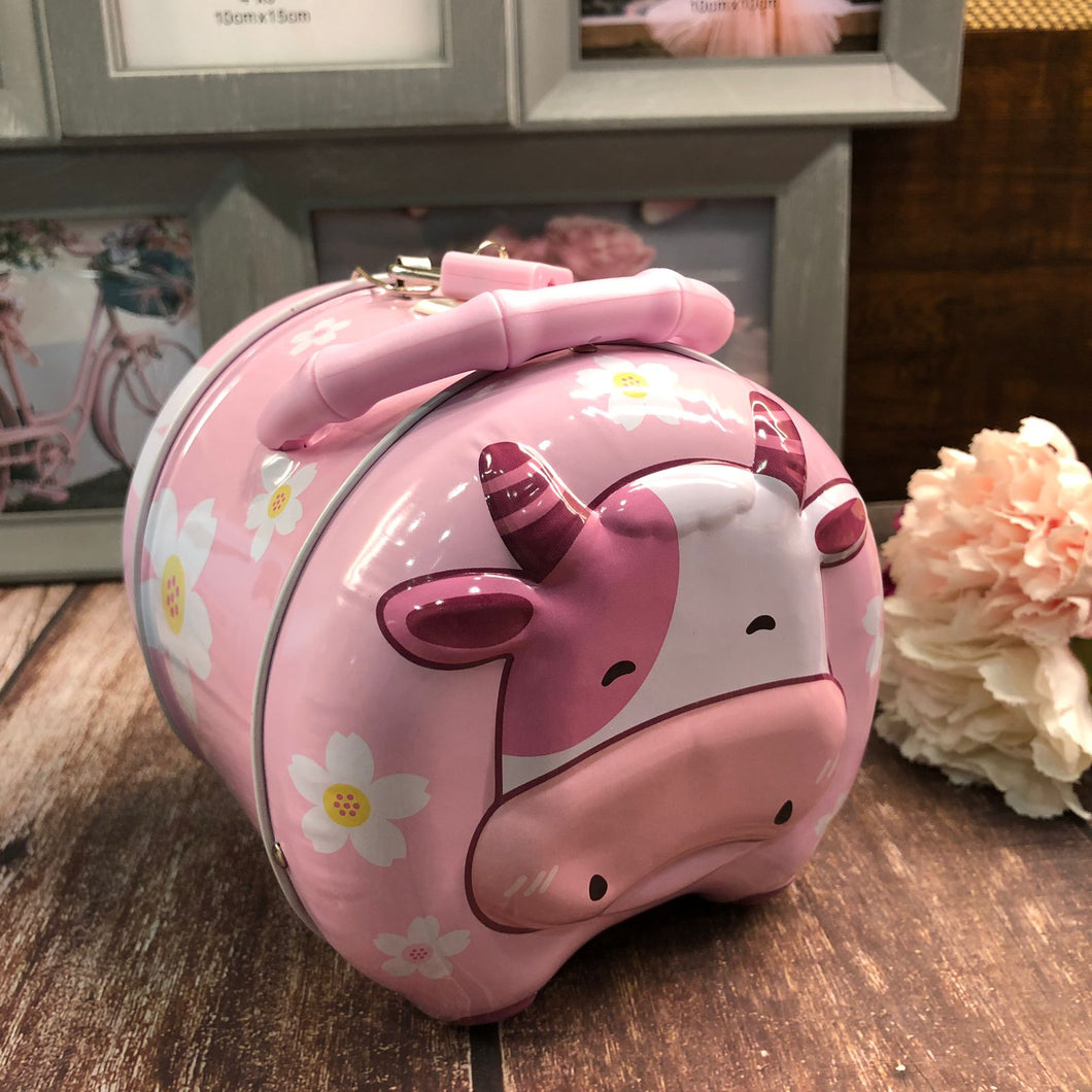 Cow Print Money Bank with Lock