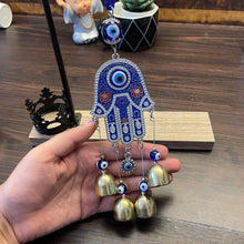 Load image into Gallery viewer, Evil Eye Wall Hanging with Bells HAMSA / Sun Moon - Clearance Sale
