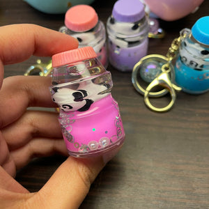 Panda & unicorn Glitter Bottle Shape Keychain