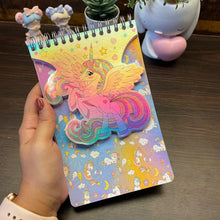 Load image into Gallery viewer, Unicorn Holographic Spiral Diary
