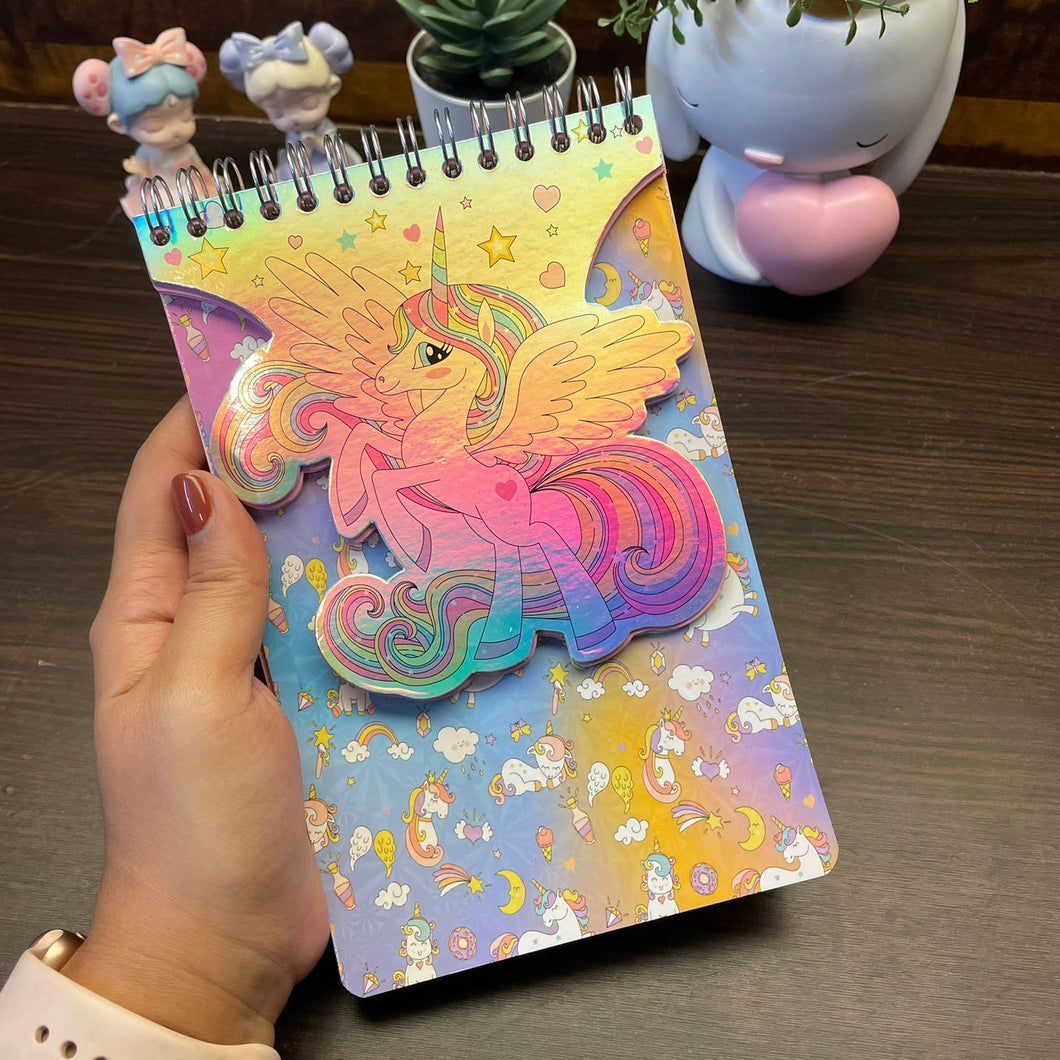 Unicorn Holographic Spiral Diary