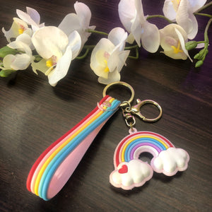 Rainbow Silicon Keychain With Band