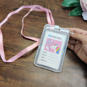 Unicorn Student Neck ID card with neck band