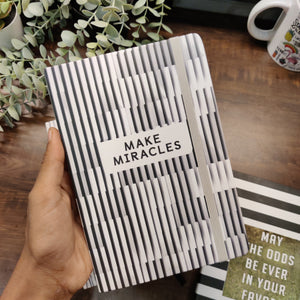 Black And White Striped Notebook Diary - Assorted