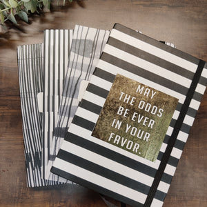 Black And White Striped Notebook Diary - Assorted