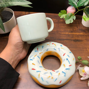 Pastel Cup With Donut Saucer