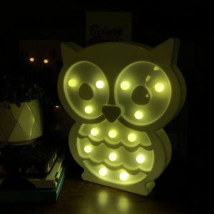 White Owl LED Night Light Decor