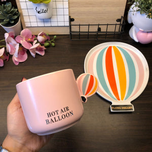 Hot air balloon mug with Spoon & Plate